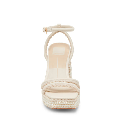 Agnes Pearl Bone Sandalias de Tacon para Mujer