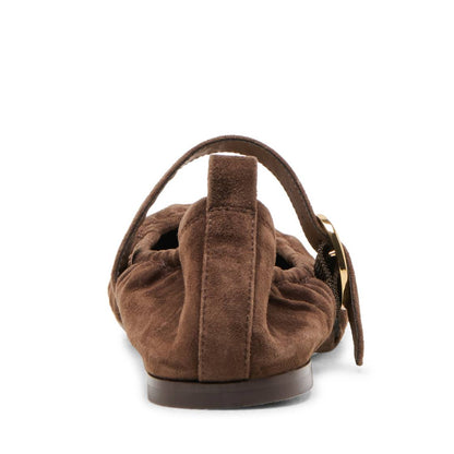 Caely Dark Brown Flats de Gamuza Cafes para Mujer