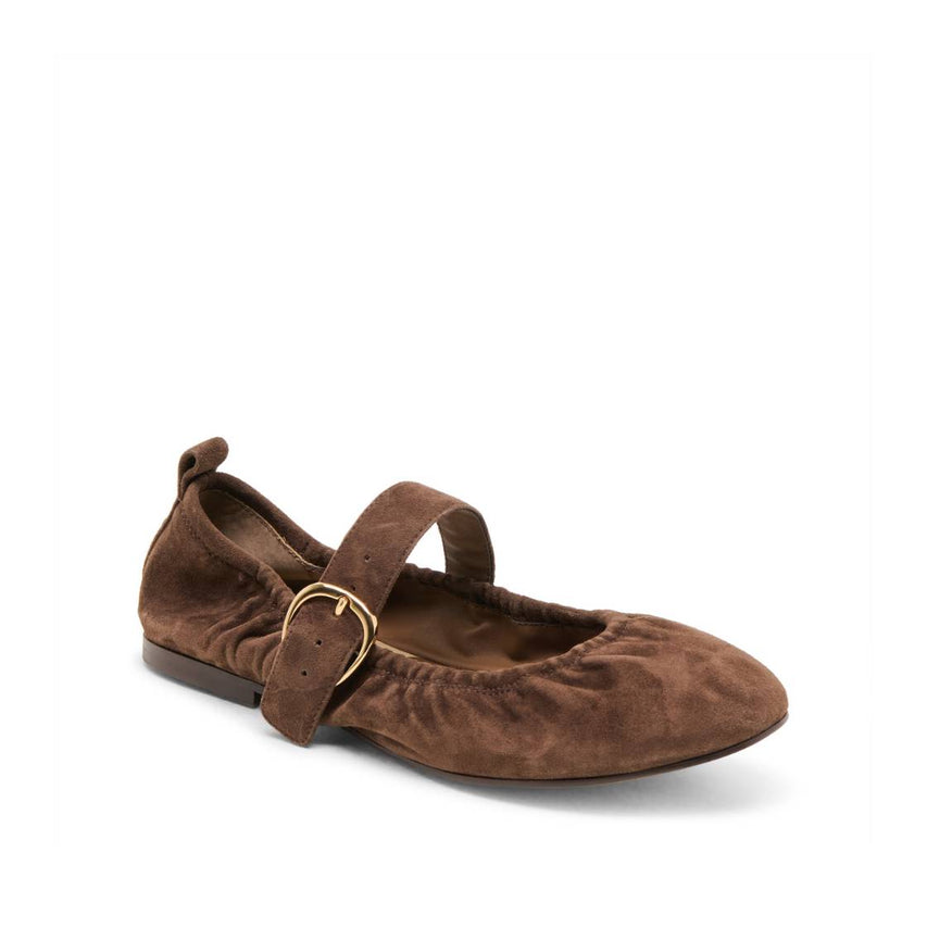 Caely Dark Brown Flats de Gamuza Cafes