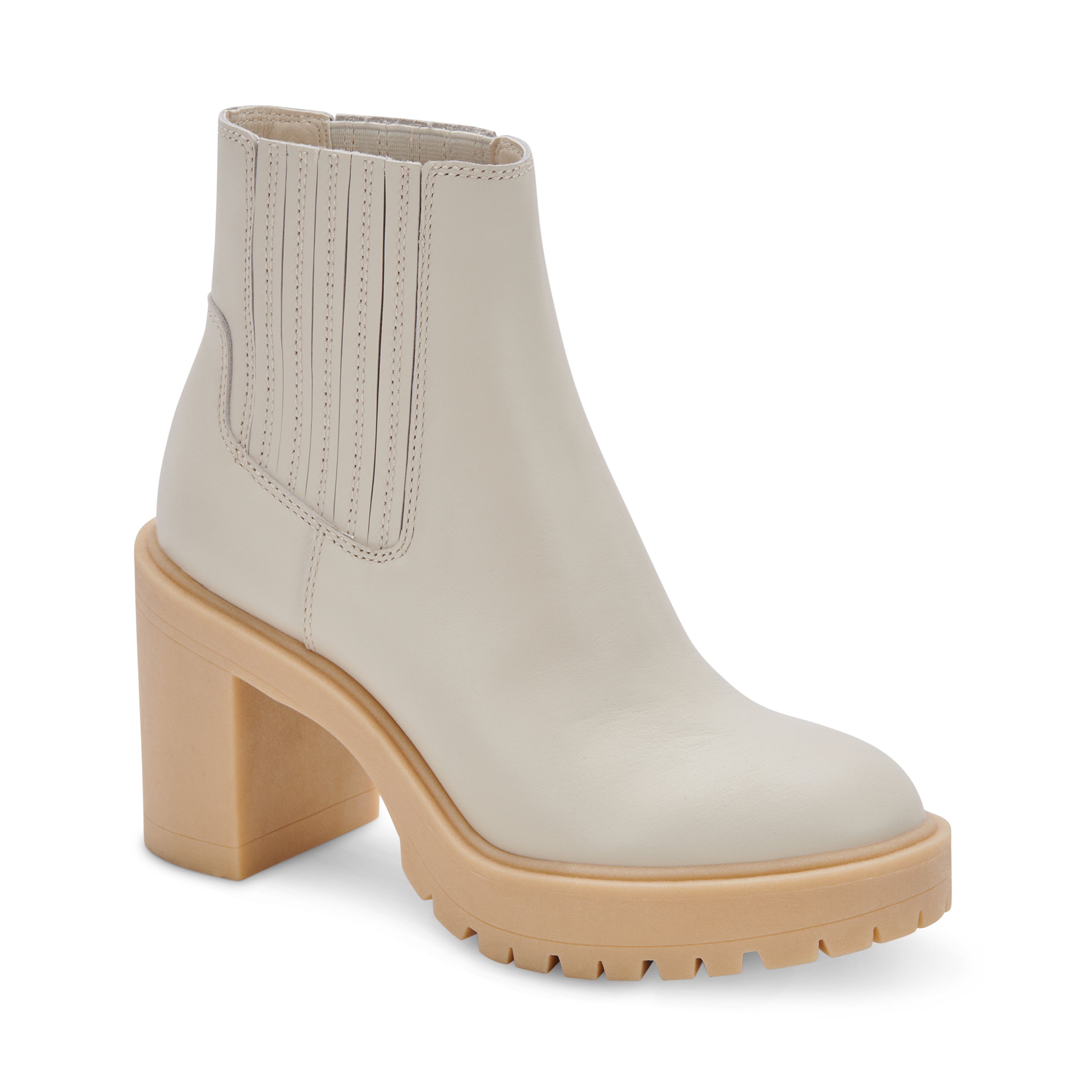 Caster H2o Ivory Leather Botines de Tacon Marfil