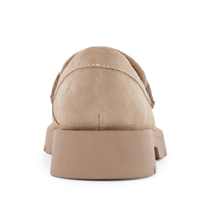 Elias Dune Suede Mocasines de Piel Beige para Mujer