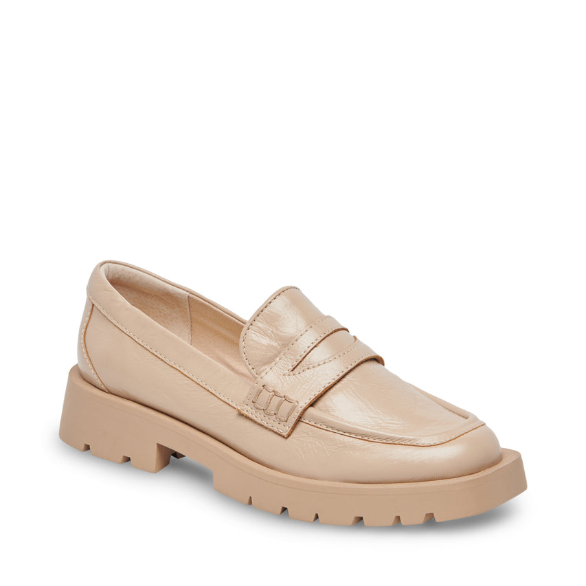 Elias Sesame Patent Mocasines de Charol Beige