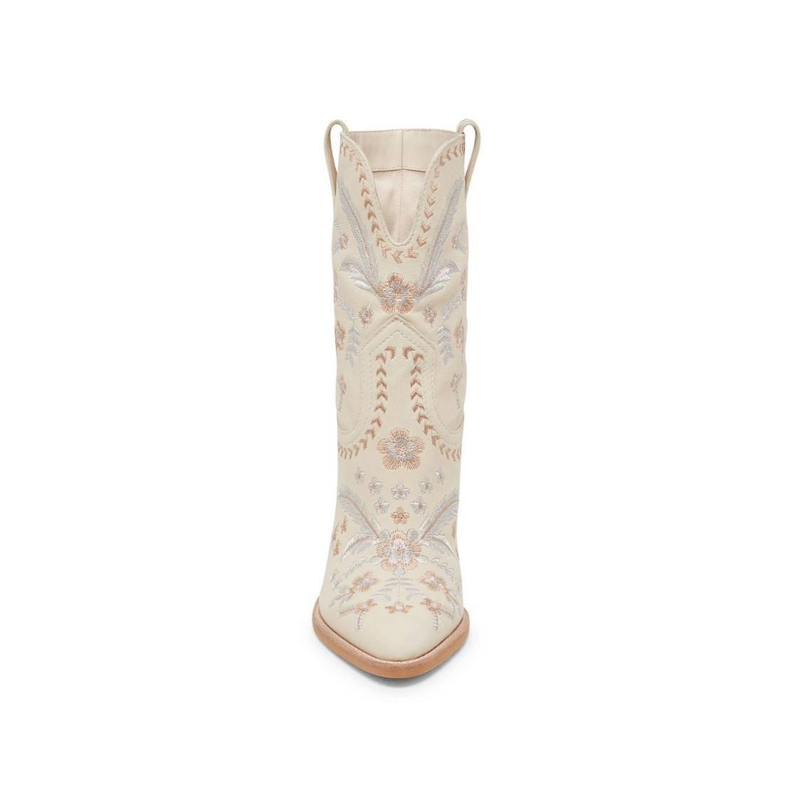 Jessey  Floral Creme Botas con Bordado de Flores para Mujer
