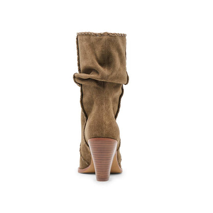 Julith Olive Botas de  Gamuza Verde Olivo para Mujer