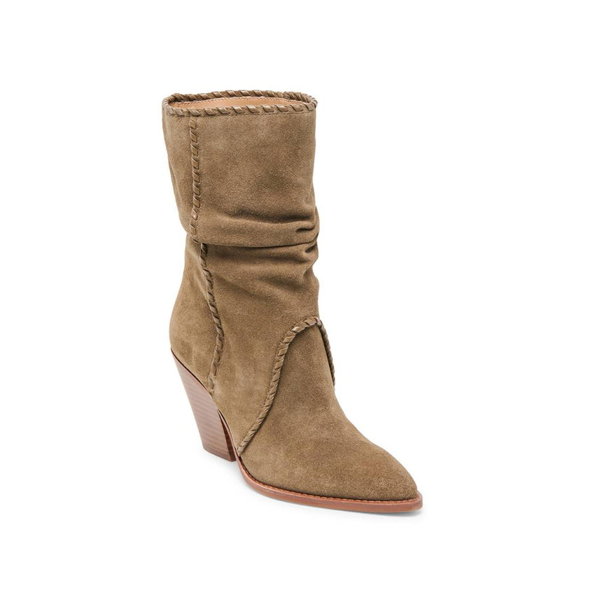 Julith Olive Botas de  Gamuza Verde Olivo