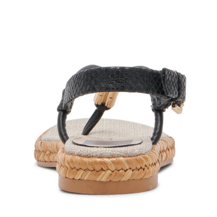 Meryl Black Sandalias de Piso Negras para Mujer