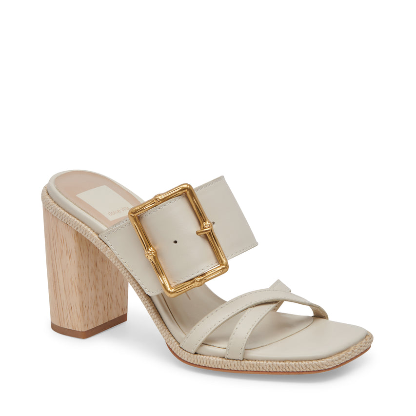 Onnie Sand Leather Sandalias de Tacon Blancas