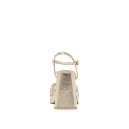 Peyten Light Gold Sandalias de Tacon Doradas para Mujer 