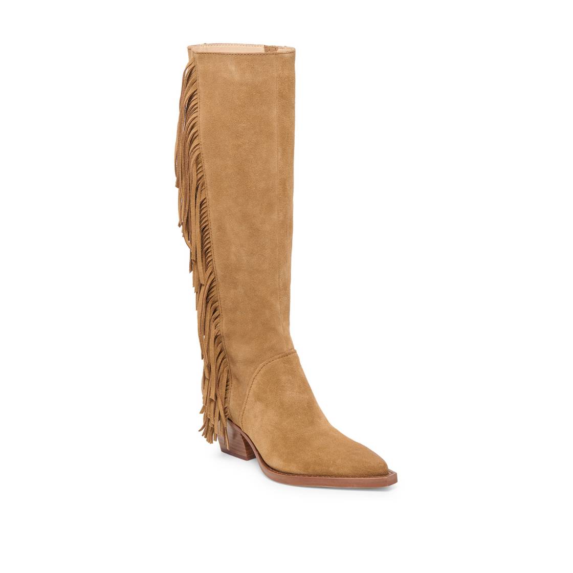 Roley Light Brown Botas Largas con Flequillos Cafes