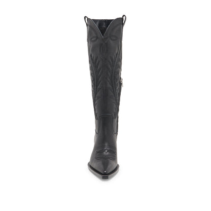 Ryatt Black Botas Vaqueras de Piel Negras Bordadas