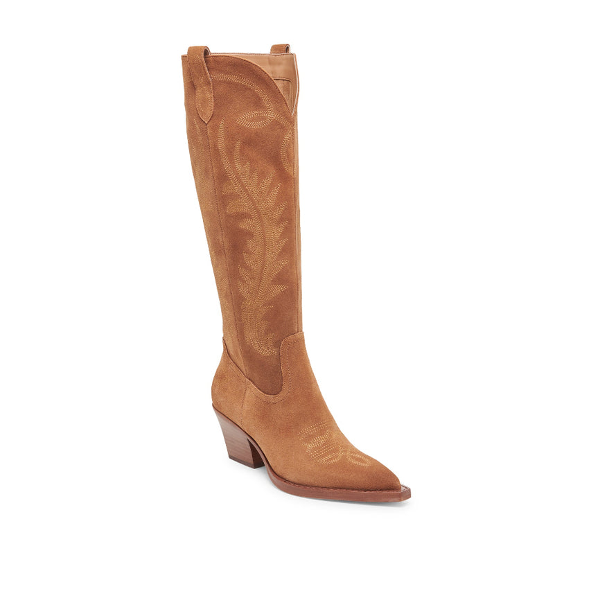Ryatt Pecan Botas Largas de Gamuza Cafes