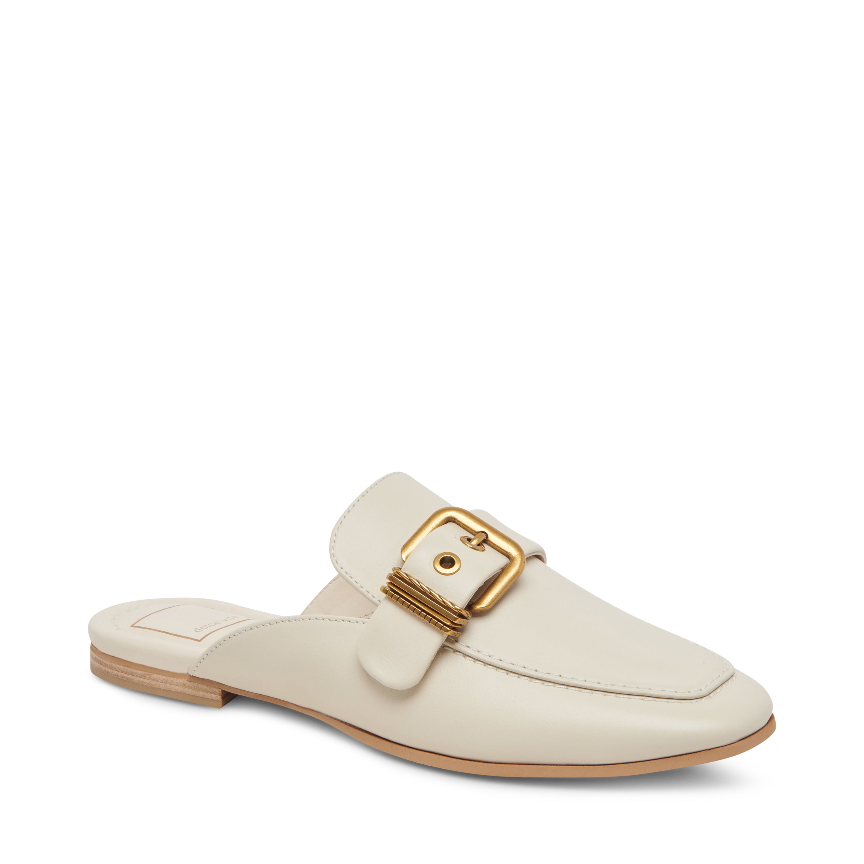 Santel Ivory Leather Flats de Piel Blancos