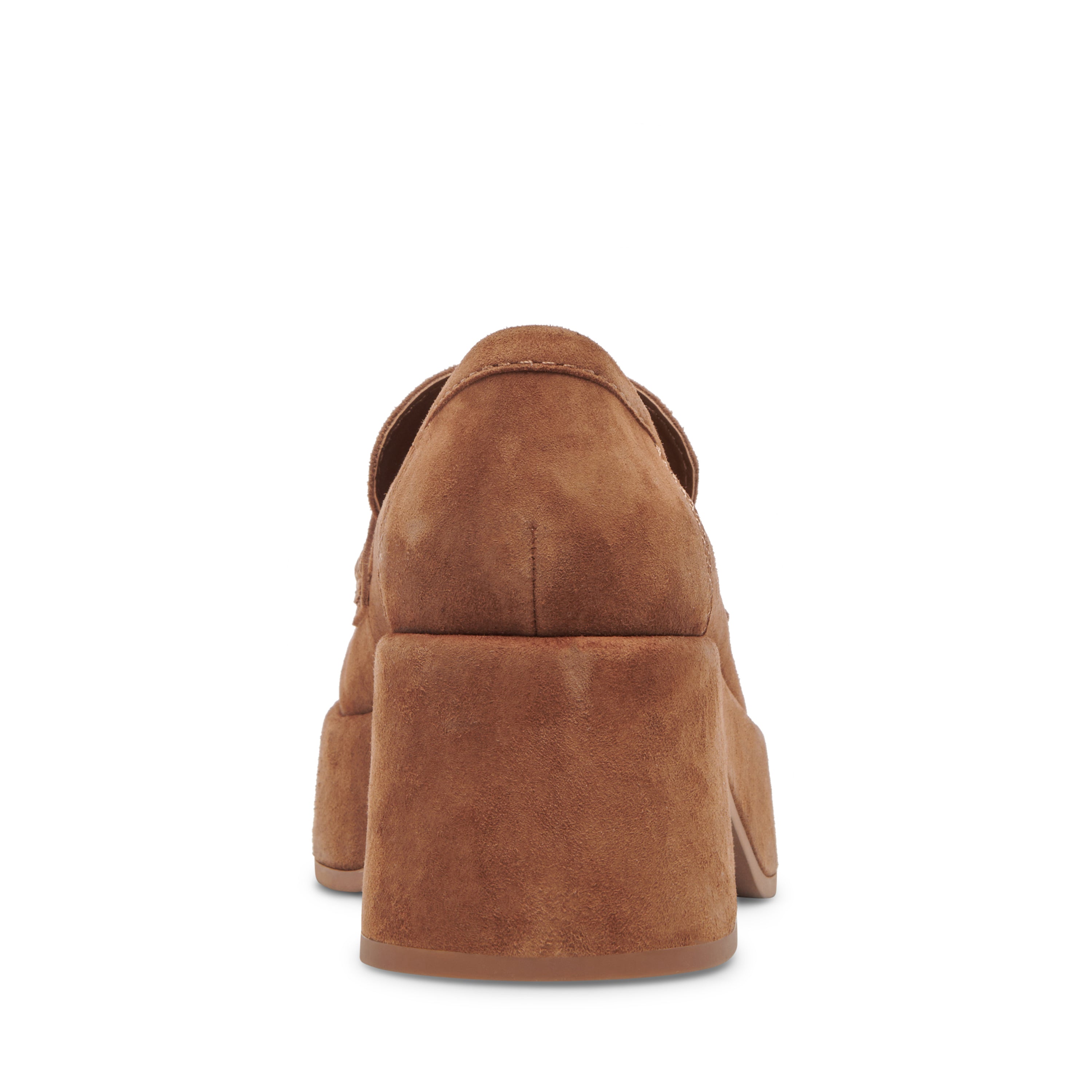 Yanni Chestnut Suede Mocasines de Tacon Cafes para Mujer