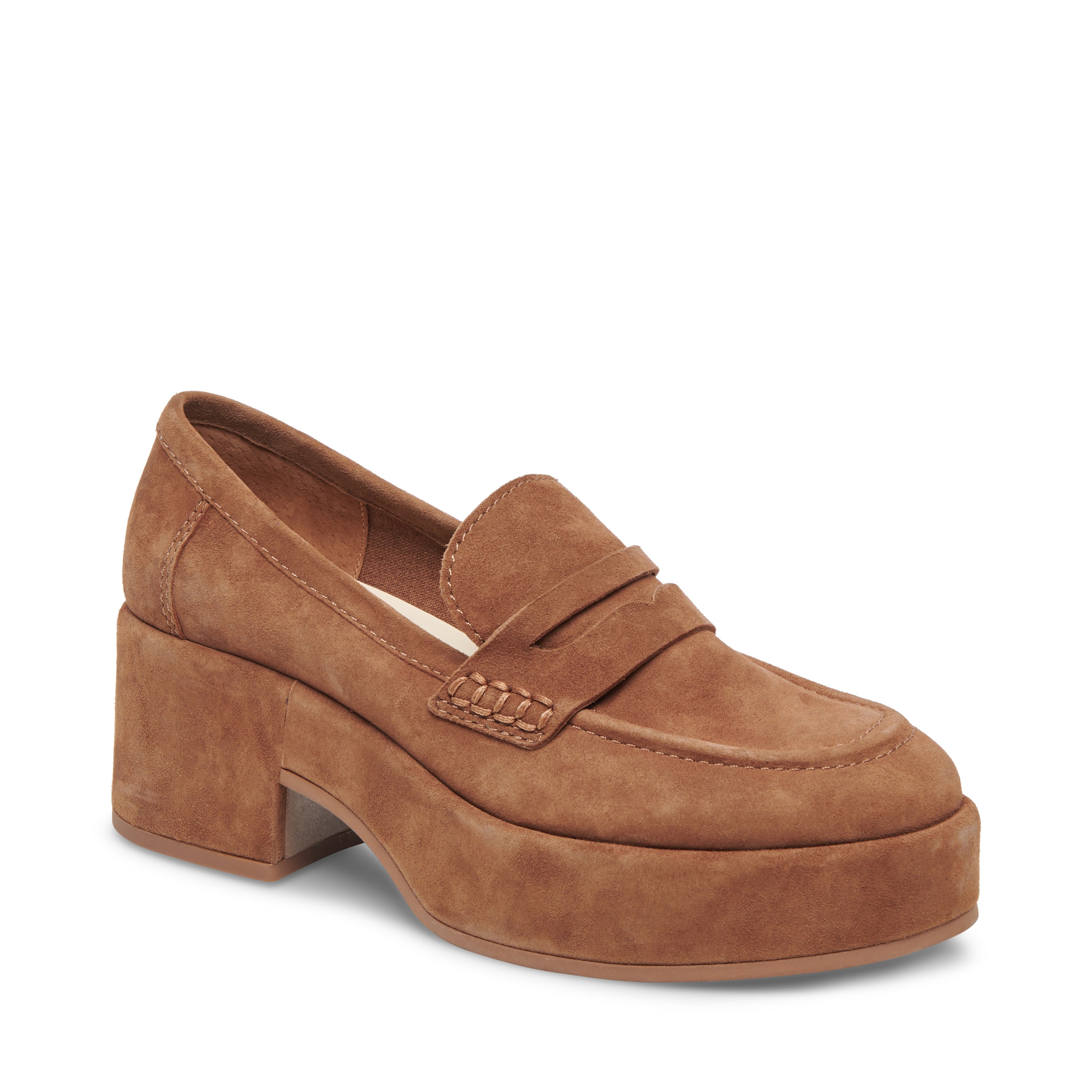 Yanni Chestnut Suede Mocasines de Tacon Cafes