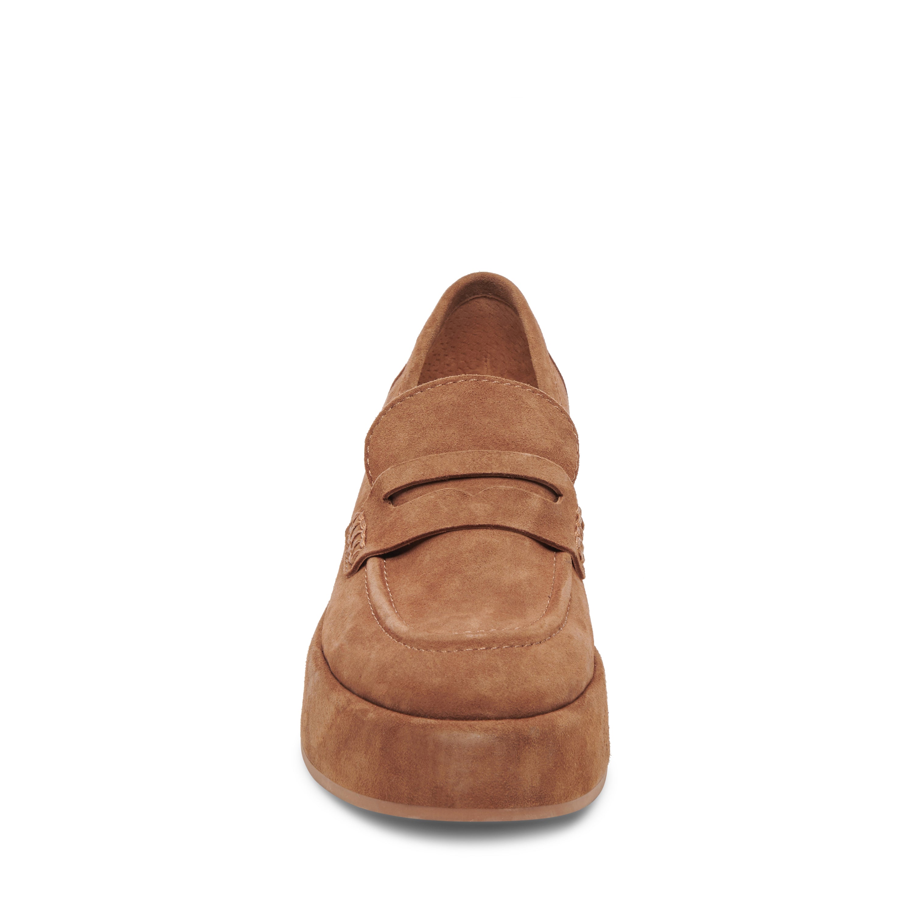 Yanni Chestnut Suede Mocasines de Tacon para Mujer