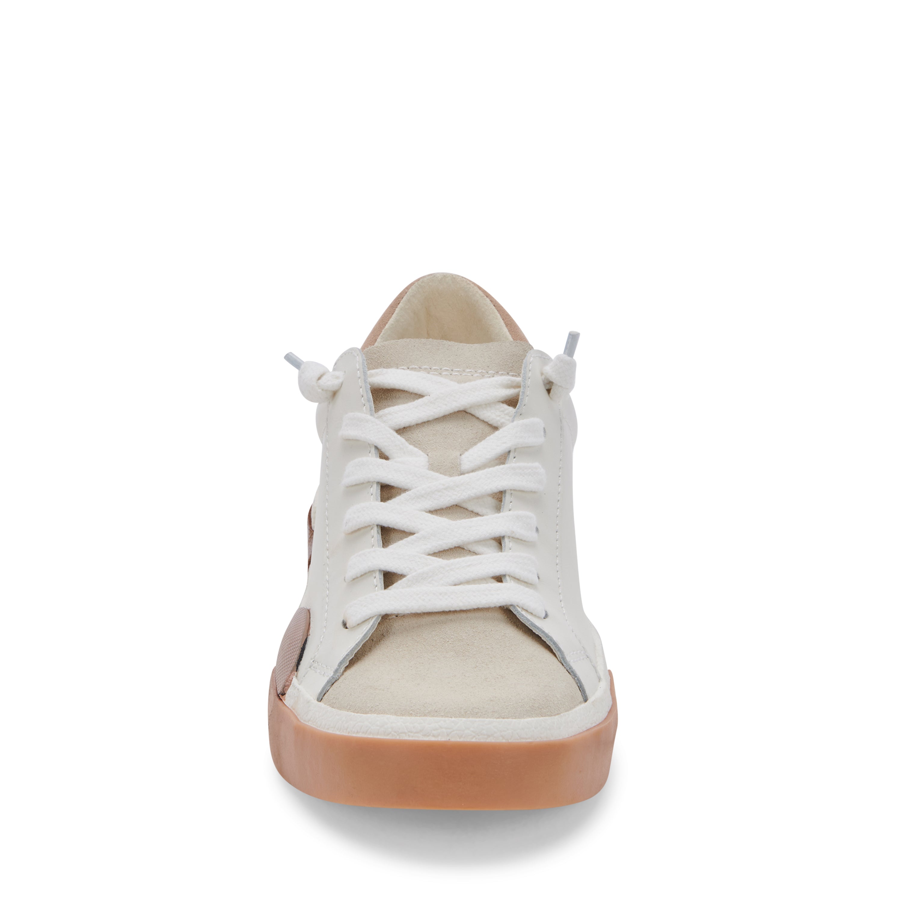 Zina White Tan Leather Tenis de Piel para Mujer