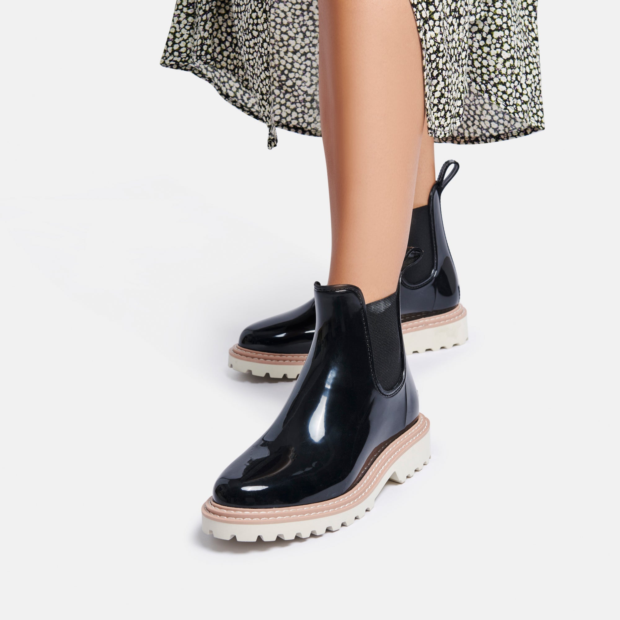 STORMY RAINBOOTS IN ONYX PATENT STELLA -   Dolce Vita